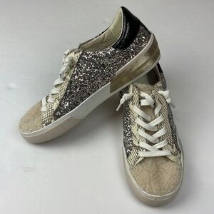 Dolce Vita women's sneakers multicolor glitter sherpa Zina size 7.5